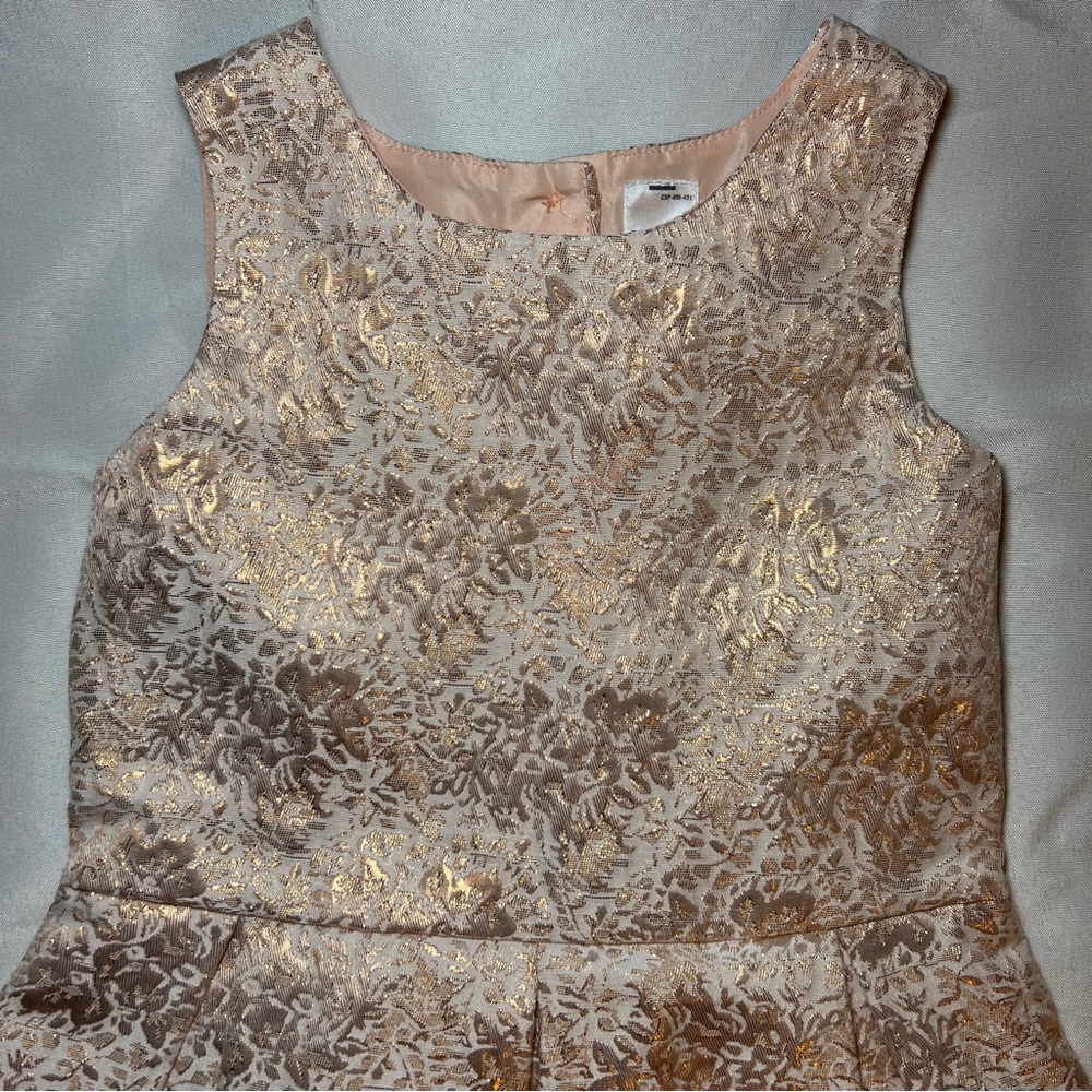 Carter's Elegant Gold and Cream Embossed Floral Dress Girl’s 4T - Picture 11 of 16